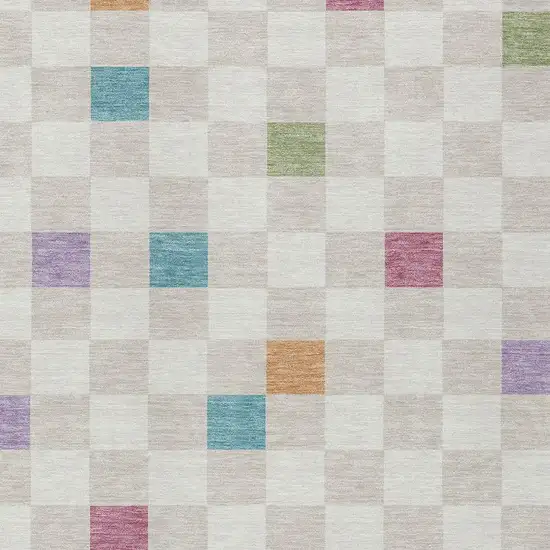 Pearl And Ivory Geometric Washable Indoor Outdoor Area Rug Photo 3