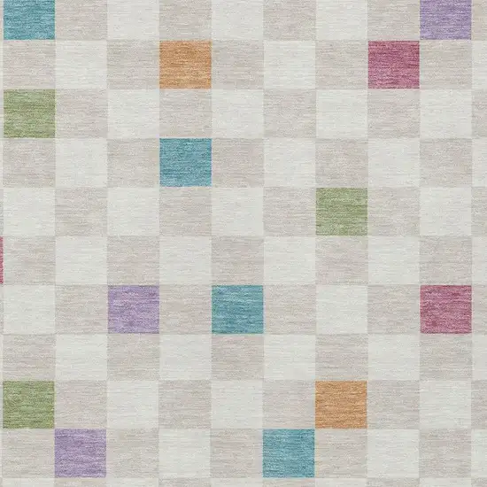 Pearl And Ivory Geometric Washable Indoor Outdoor Area Rug Photo 5