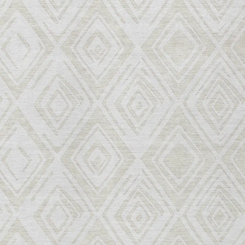 Pearl And Ivory Geometric Washable Indoor Outdoor Area Rug Photo 5