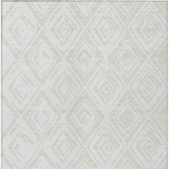 Pearl And Ivory Geometric Washable Indoor Outdoor Area Rug Photo 4