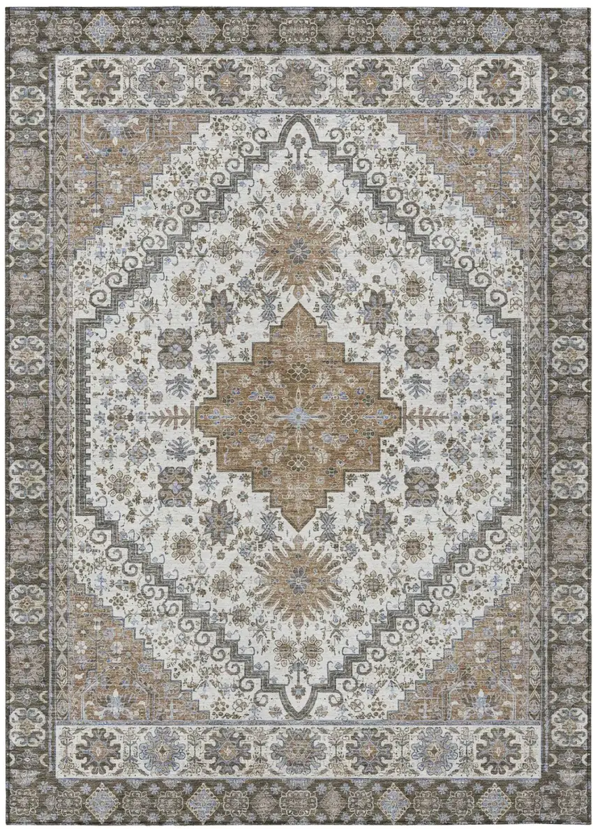 Pearl And Ivory Oriental Washable Indoor Outdoor Area Rug Photo 2
