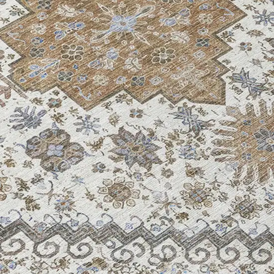 Pearl And Ivory Oriental Washable Indoor Outdoor Area Rug Photo 4