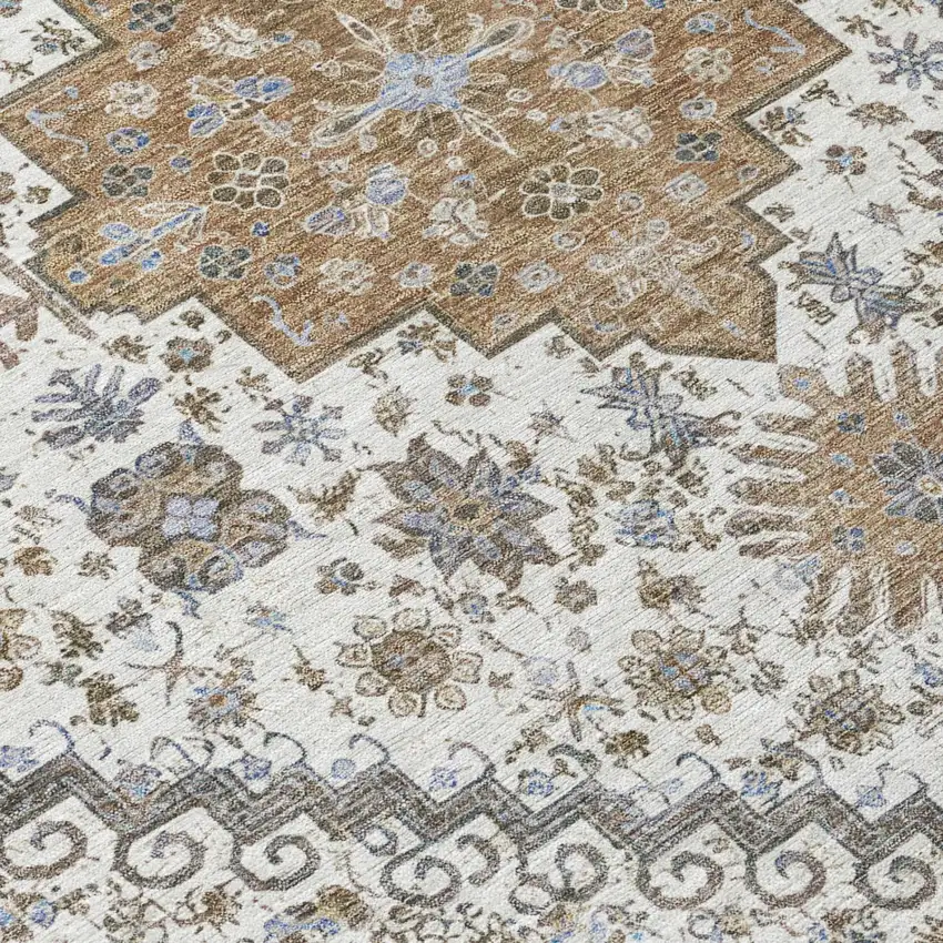 Pearl And Ivory Oriental Washable Indoor Outdoor Area Rug Photo 4