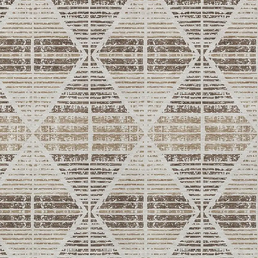 Pearl And Navy Blue Geometric Washable Indoor Outdoor Area Rug Photo 3