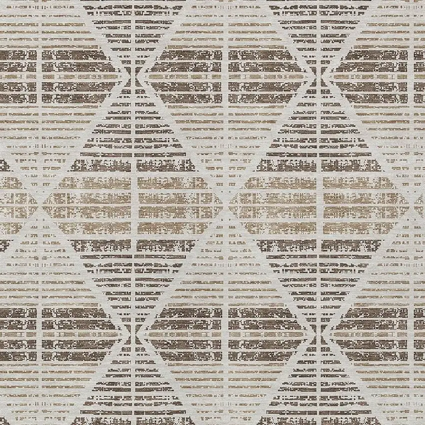 Pearl And Navy Blue Geometric Washable Indoor Outdoor Area Rug Photo 5