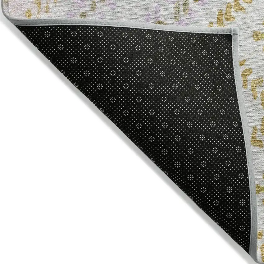 Pearl Ivory And Artichoke Green Geometric Washable Indoor Outdoor Area Rug Photo 4