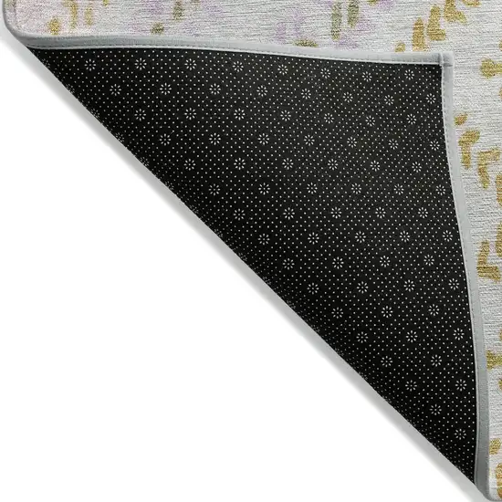Pearl Ivory And Artichoke Green Geometric Washable Indoor Outdoor Area Rug Photo 4