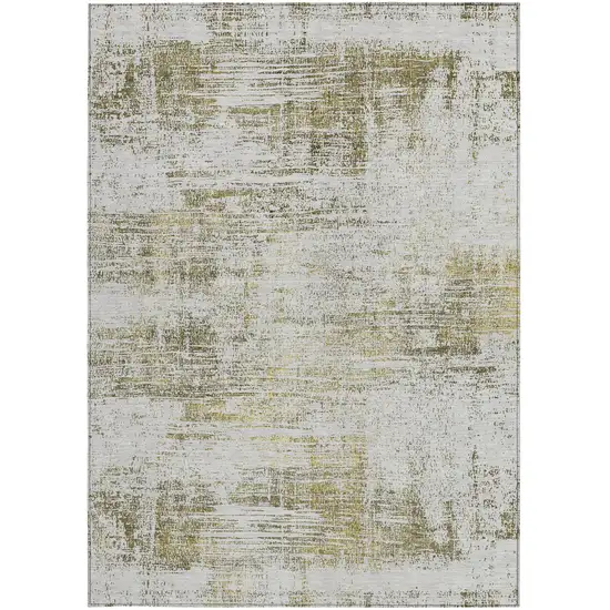 Pearl Ivory And Gold Abstract Washable Indoor Outdoor Area Rug Photo 6