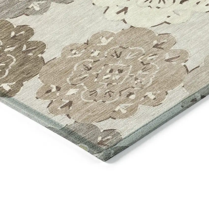 Pearl Ivory And Wheat Quatrefoil Washable Indoor Outdoor Area Rug Photo 7