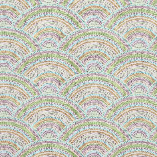 Pearl Orange And Green Geometric Washable Area Rug With UV Protection Photo 2