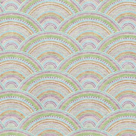 Pearl Orange And Green Geometric Washable Area Rug With UV Protection Photo 2