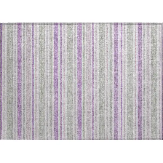 Pearl Striped Washable Non Skid Indoor Outdoor Area Rug Photo 2
