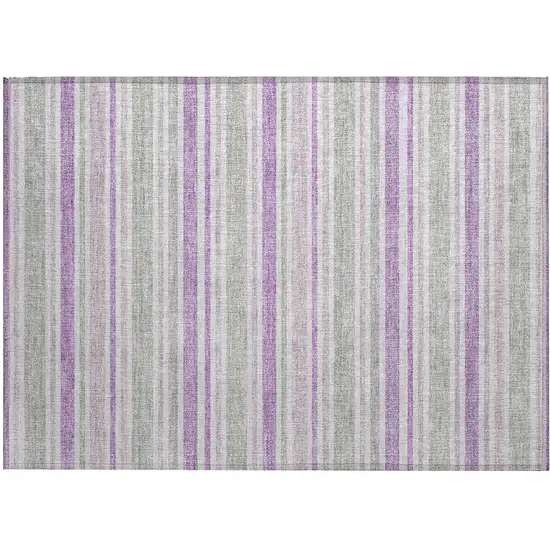 Pearl Striped Washable Non Skid Indoor Outdoor Area Rug Photo 2