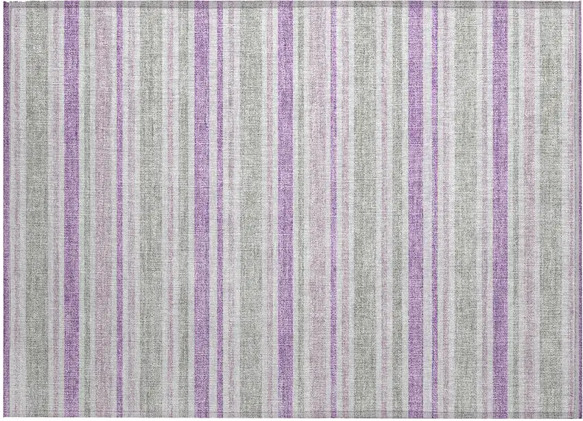 Pearl Striped Washable Non Skid Indoor Outdoor Area Rug Photo 2