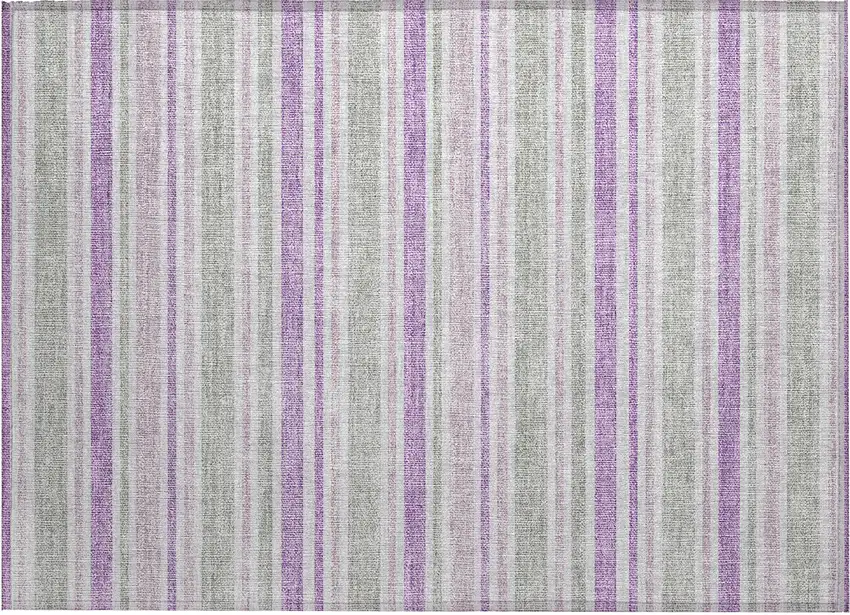 Pearl Striped Washable Non Skid Indoor Outdoor Area Rug Photo 2