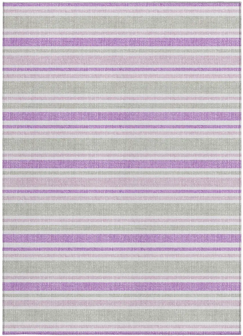 Pearl Striped Washable Non Skid Indoor Outdoor Area Rug Photo 5