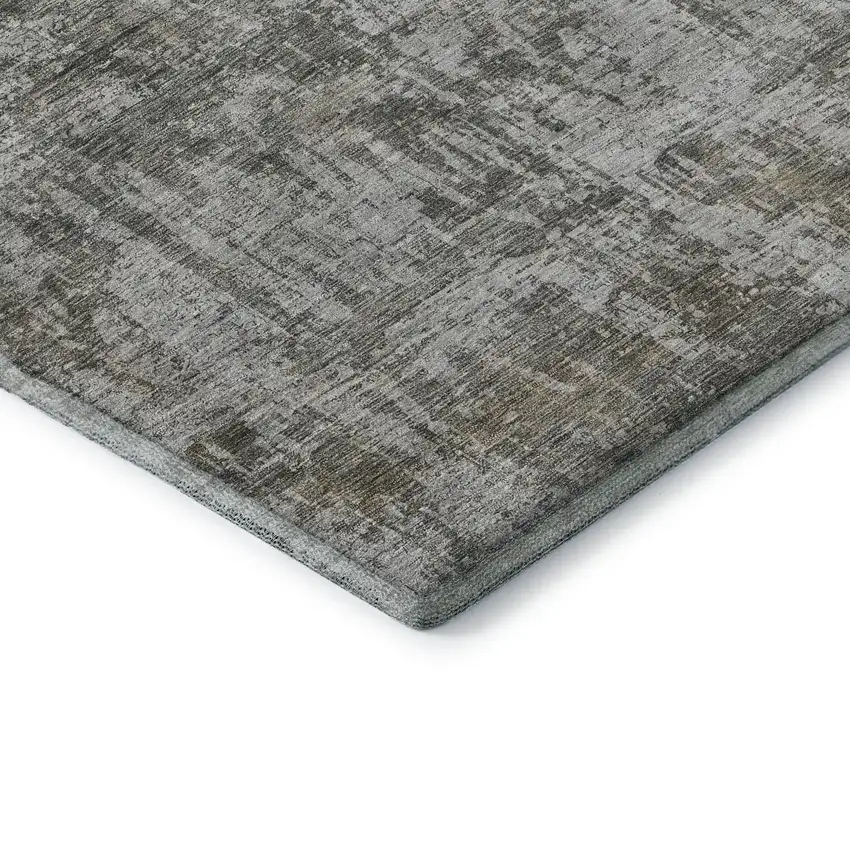 Pewter And Beige Abstract Washable Area Rug With UV Protection Photo 7