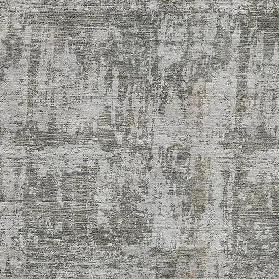 Pewter And Beige Abstract Washable Area Rug With UV Protection Photo 2