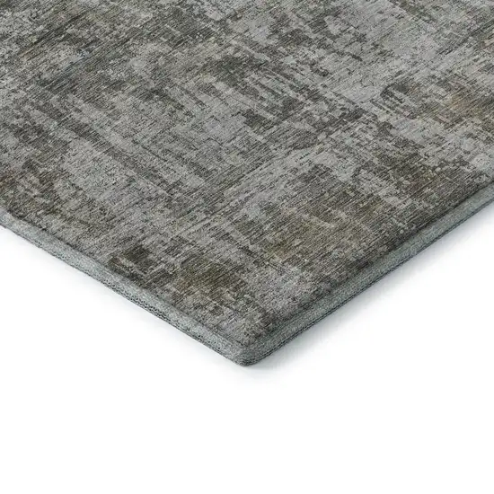 Pewter And Beige Abstract Washable Area Rug With UV Protection Photo 7