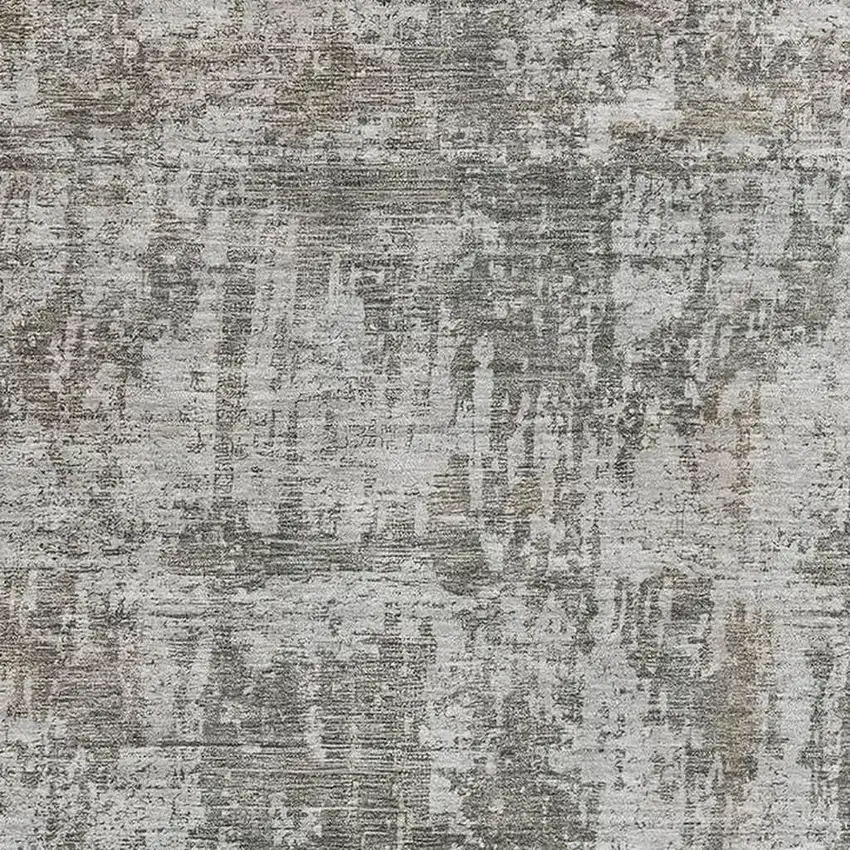 Pewter And Beige Abstract Washable Area Rug With UV Protection Photo 2