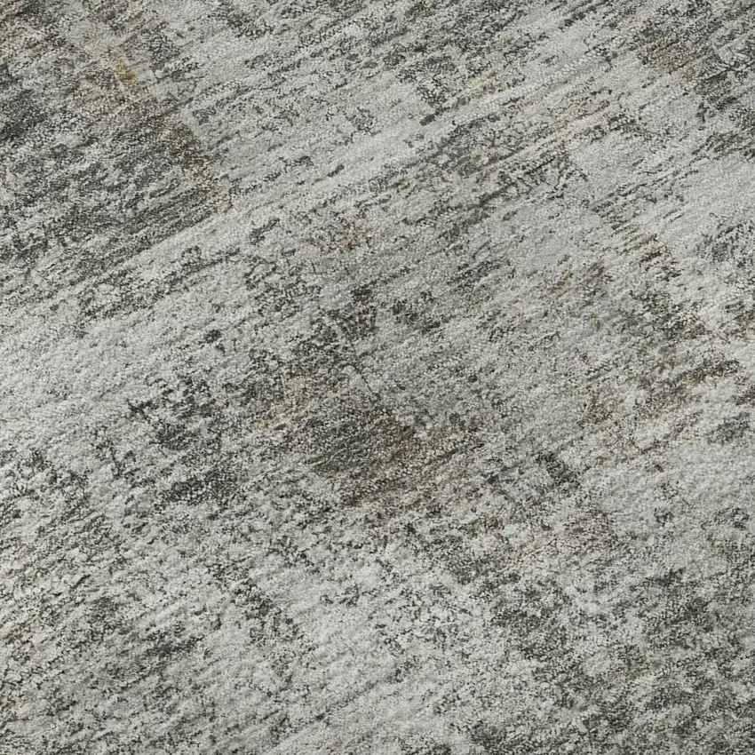 Pewter And Beige Abstract Washable Area Rug With UV Protection Photo 9