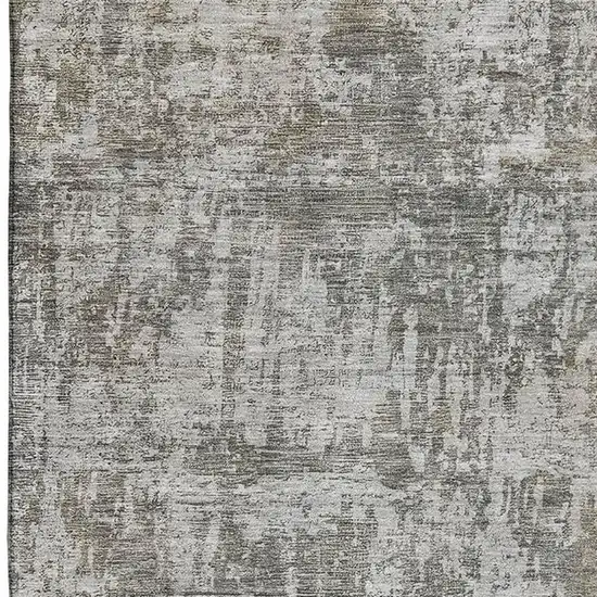 Pewter And Beige Abstract Washable Area Rug With UV Protection Photo 2