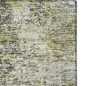 Photo of Pewter And Beige Abstract Washable Area Rug With UV Protection