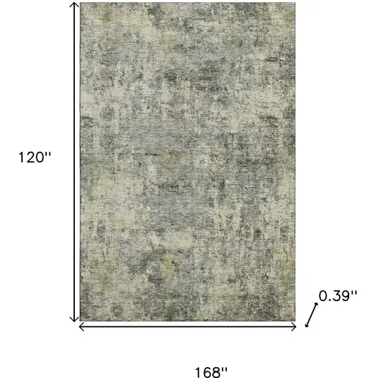 Pewter And Beige Abstract Washable Area Rug With UV Protection Photo 7