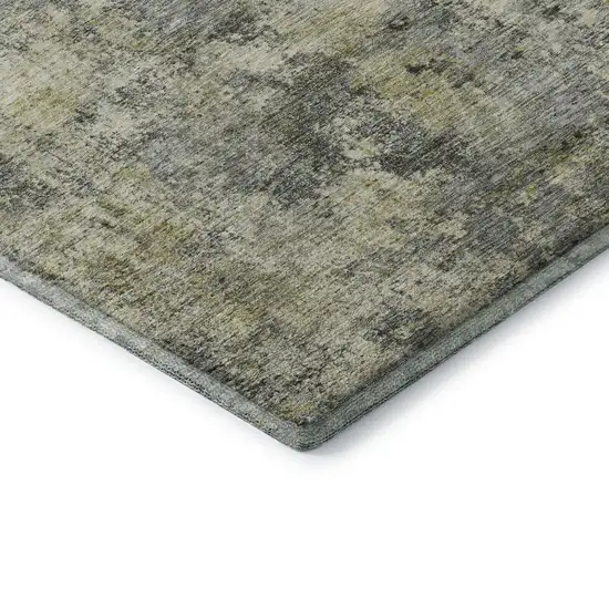 Pewter And Beige Abstract Washable Area Rug With UV Protection Photo 5