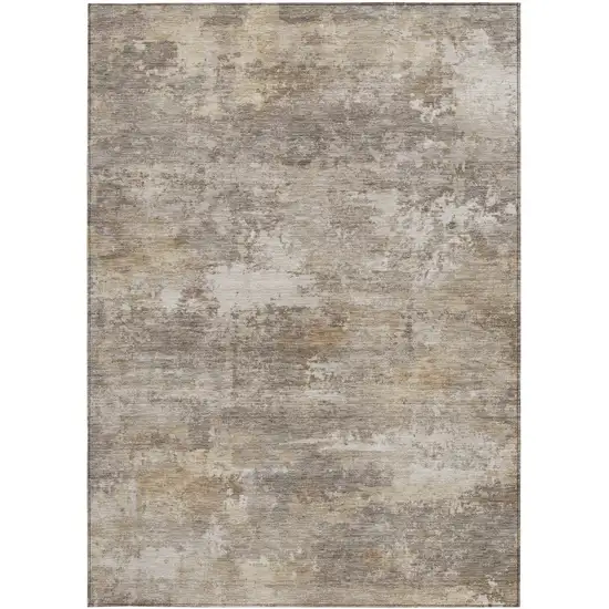 Pewter And Beige Abstract Washable Indoor Outdoor Area Rug Photo 3