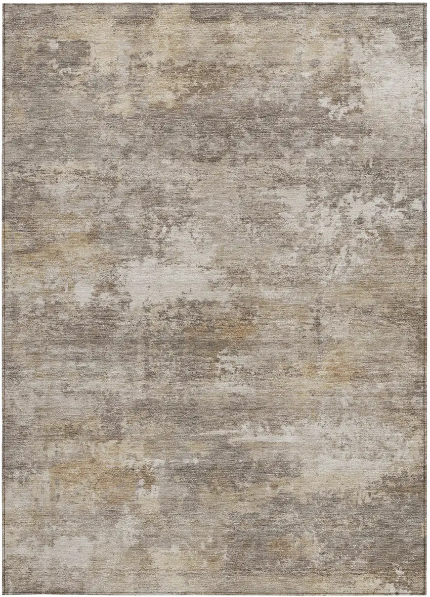 Pewter And Beige Abstract Washable Indoor Outdoor Area Rug Photo 3