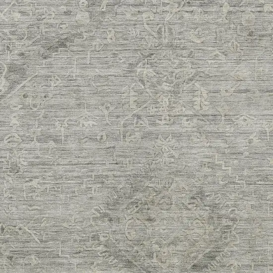 Pewter And Beige Floral Washable Indoor Outdoor Area Rug Photo 5