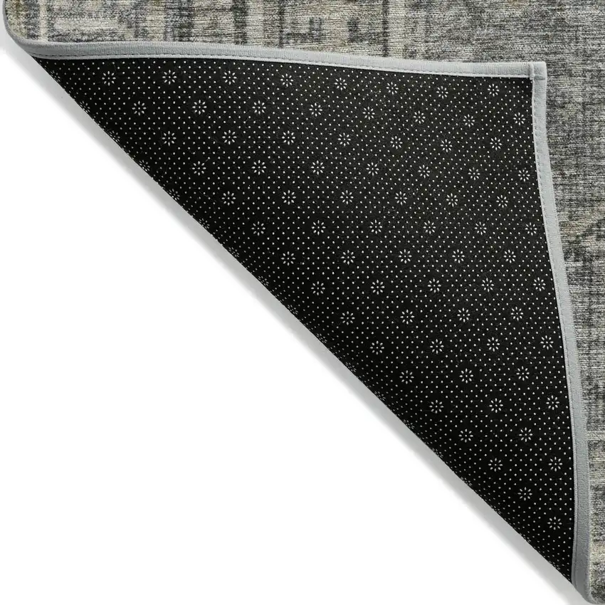 Pewter And Beige Geometric Washable Indoor Outdoor Area Rug Photo 8