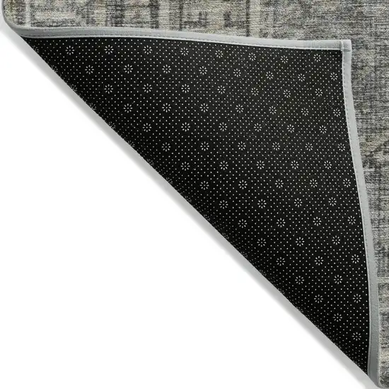 Pewter And Beige Geometric Washable Indoor Outdoor Area Rug Photo 7
