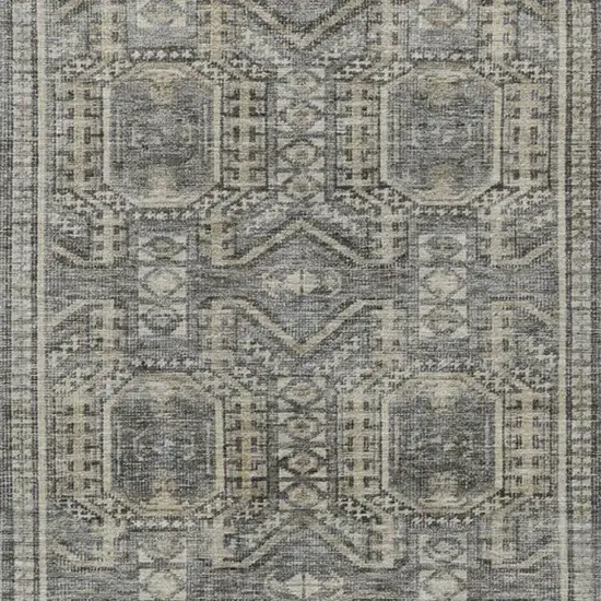 Pewter And Beige Geometric Washable Indoor Outdoor Area Rug Photo 4
