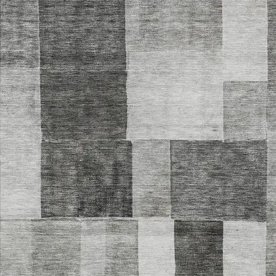 Pewter And Black Geometric Washable Indoor Outdoor Area Rug Photo 6