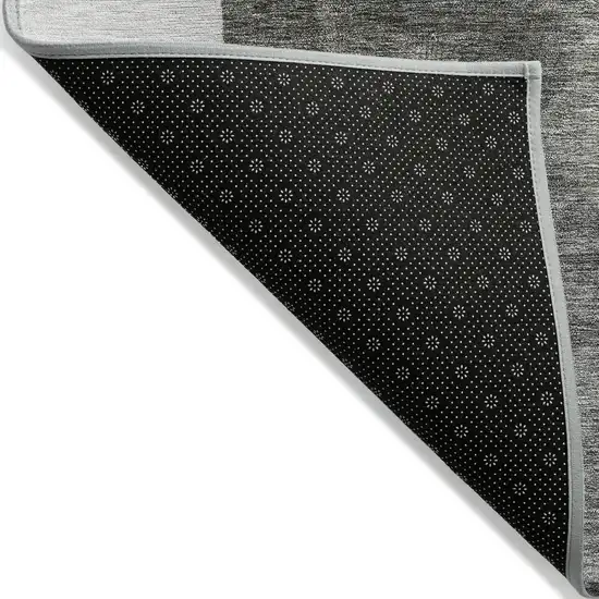 Pewter And Black Geometric Washable Indoor Outdoor Area Rug Photo 5
