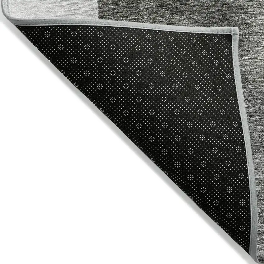 Pewter And Black Geometric Washable Indoor Outdoor Area Rug Photo 5