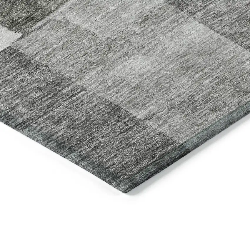 Pewter And Black Geometric Washable Indoor Outdoor Area Rug Photo 4