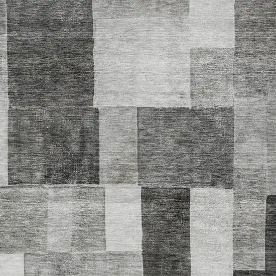 Pewter And Black Geometric Washable Indoor Outdoor Area Rug Photo 6