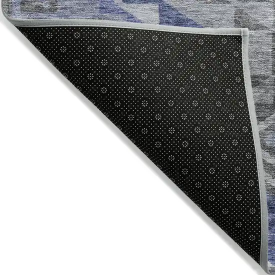 Pewter And Blue Southwestern Washable Indoor Outdoor Area Rug Photo 2