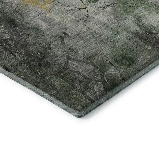 Pewter And Charcoal Abstract Washable Area Rug With UV Protection Photo 5