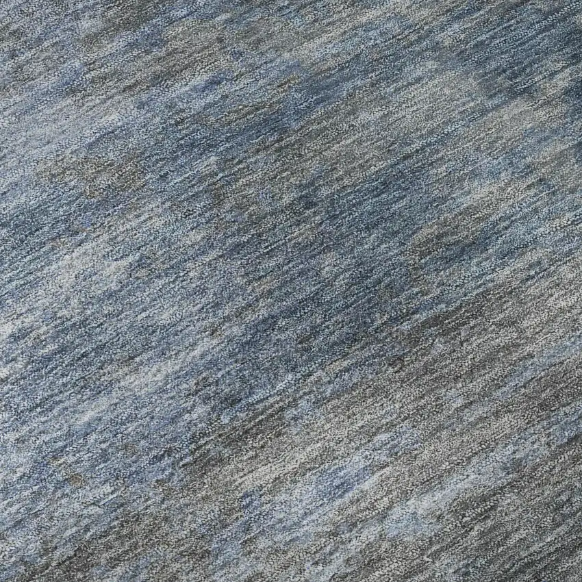 Pewter And Charcoal Abstract Washable Area Rug With UV Protection Photo 8