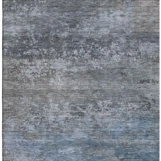 Pewter And Charcoal Abstract Washable Area Rug With UV Protection Photo 3