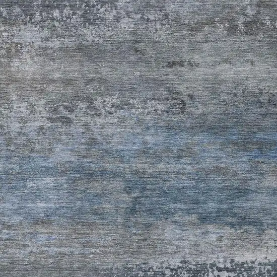 Pewter And Charcoal Abstract Washable Area Rug With UV Protection Photo 3