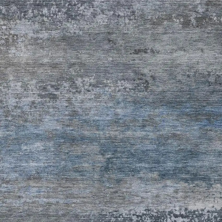 Pewter And Charcoal Abstract Washable Area Rug With UV Protection Photo 3