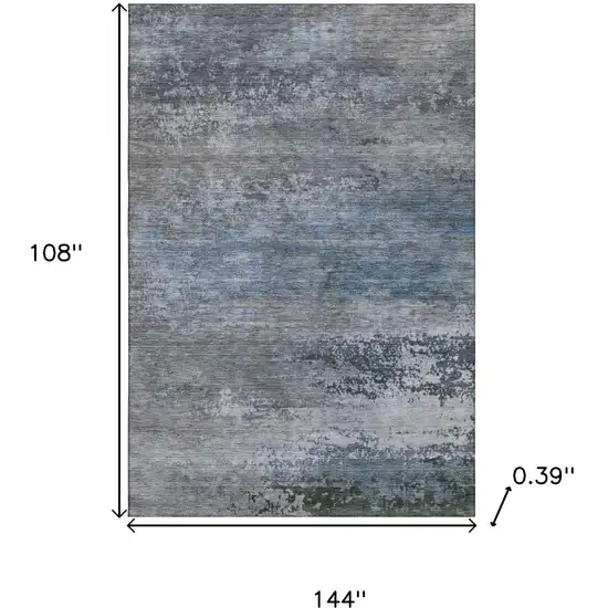 Pewter And Charcoal Abstract Washable Area Rug With UV Protection Photo 8