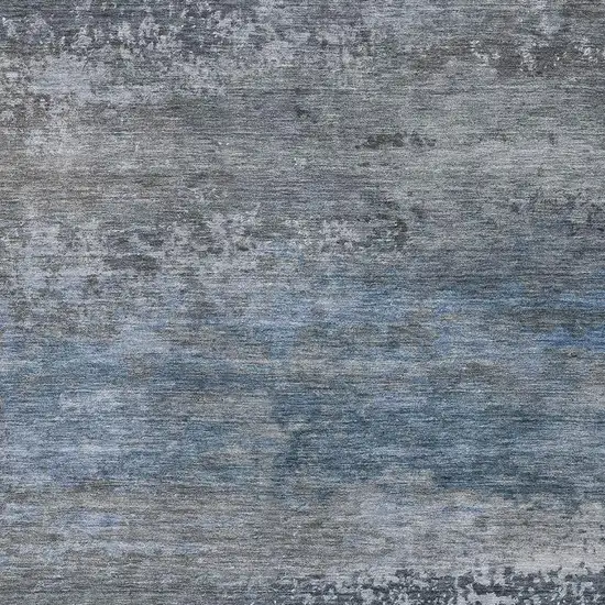 Pewter And Charcoal Abstract Washable Area Rug With UV Protection Photo 3