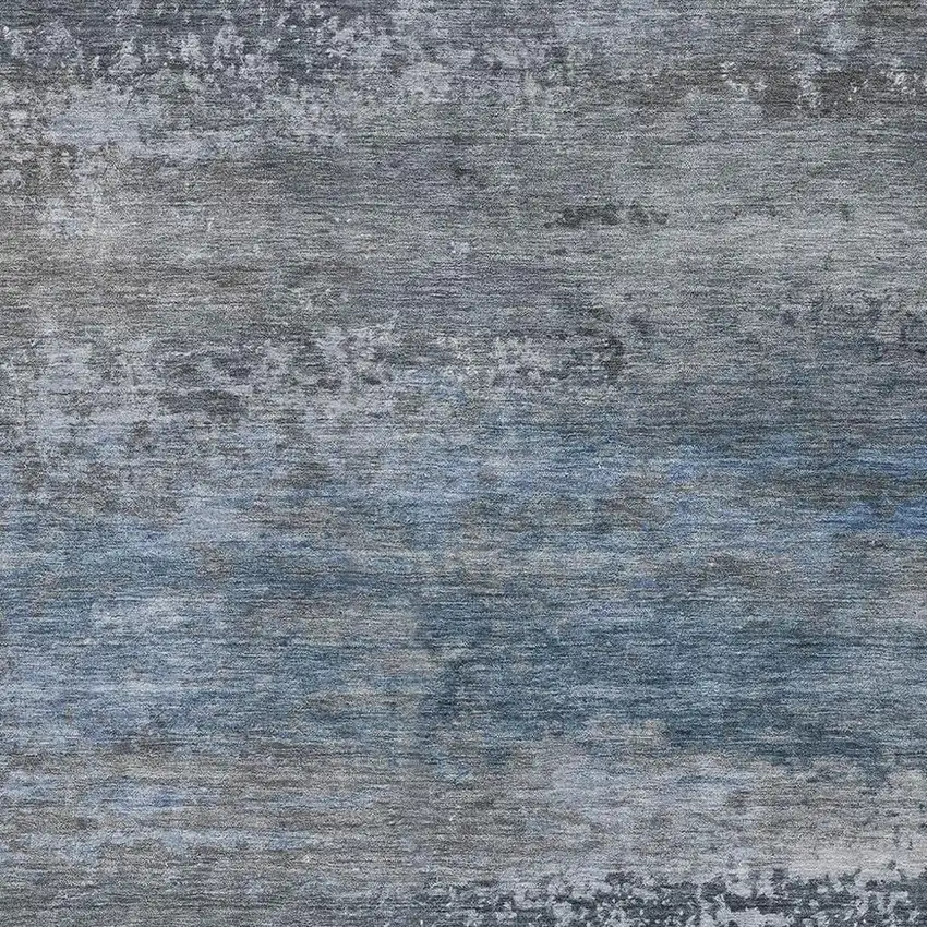 Pewter And Charcoal Abstract Washable Area Rug With UV Protection Photo 3