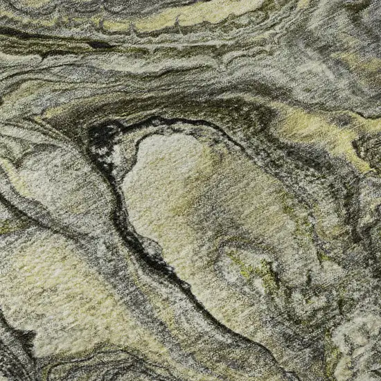 Pewter And Gold Abstract Washable Area Rug With UV Protection Photo 8